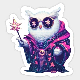 Fantasy owl wizard Sticker